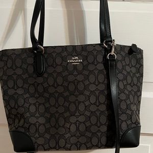 Coach satchel in black signature canvas